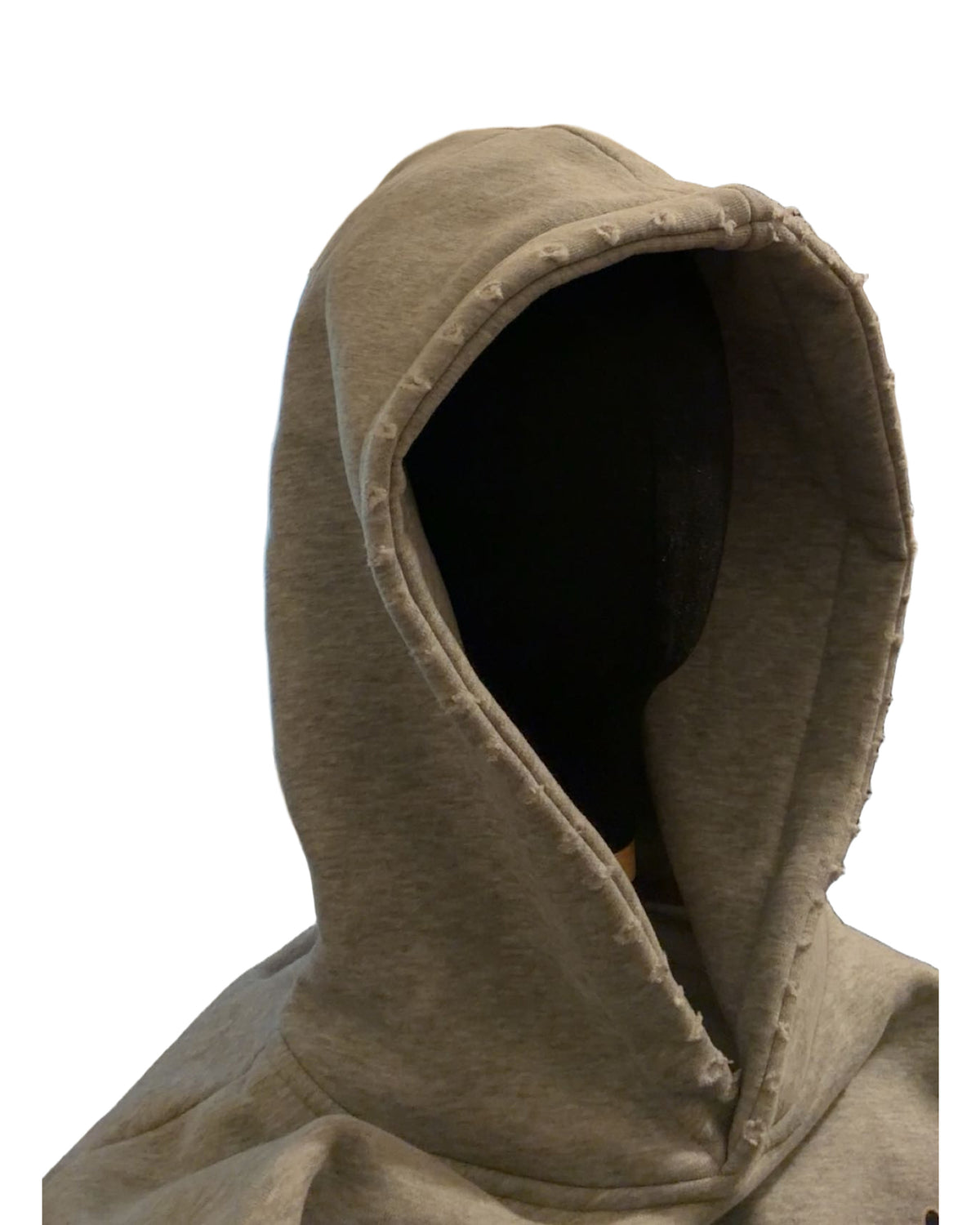 17 by C$N hoodie, hood detail, side view